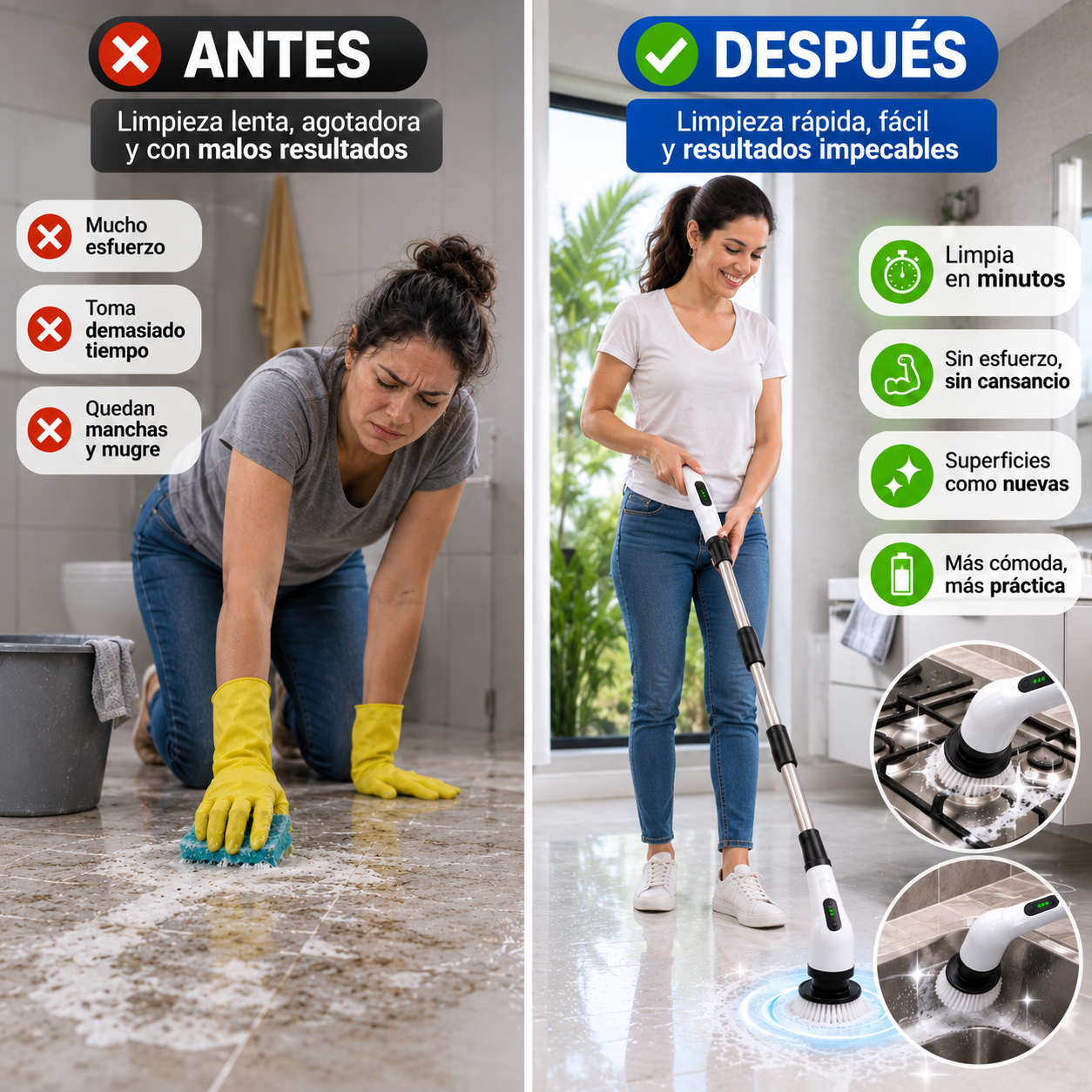 EasyClean™: Cepillo Eléctrico de Limpieza 9 en 1.