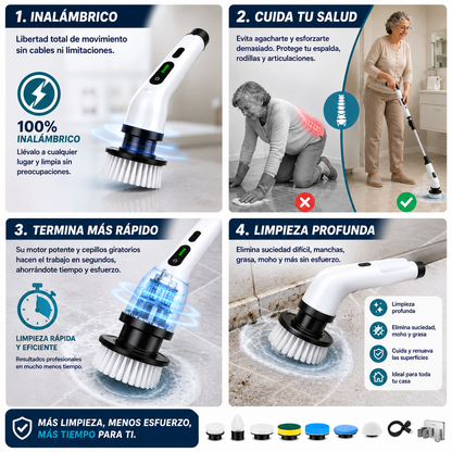 EasyClean™: Cepillo Eléctrico de Limpieza 9 en 1.