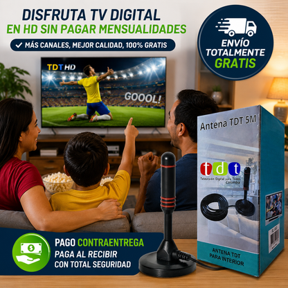 Antena TDT  5M – Disfruta Canales  en HD Gratis con Excelente Recepción
