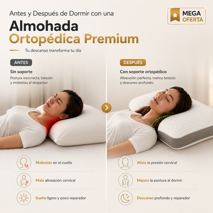 Almohada Ortopédica Premium: Transforma tu día.