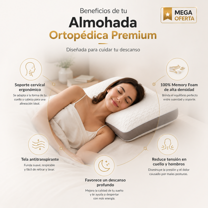 Almohada Ortopédica Premium: Transforma tu día.