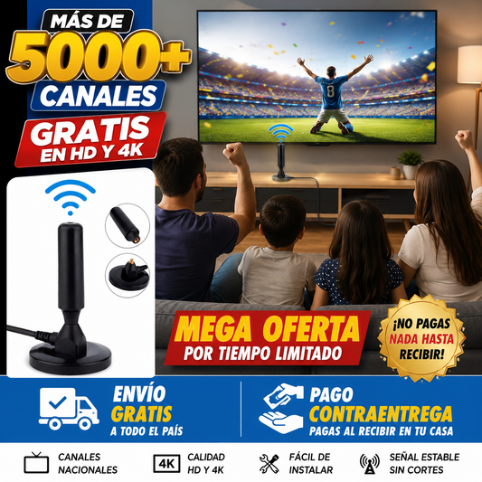 Antena Digital en HD y 4k™: Disfruta + de 5.000 Canales, series y películas.
